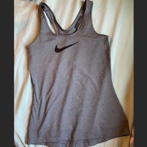 Nike Pro - grey dry fit workout tank top - size S